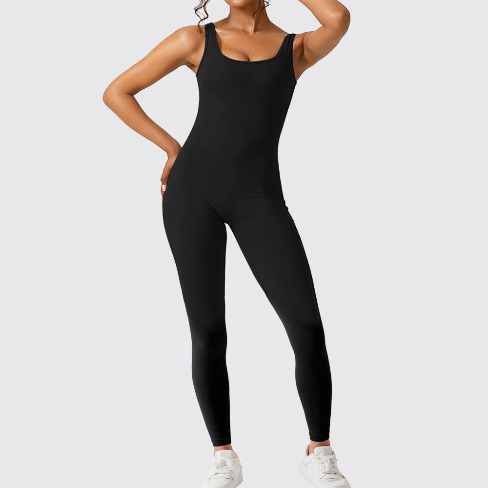 Combinaisons évasées sans manches pour femmes, pantalons longs de fitness et de yoga