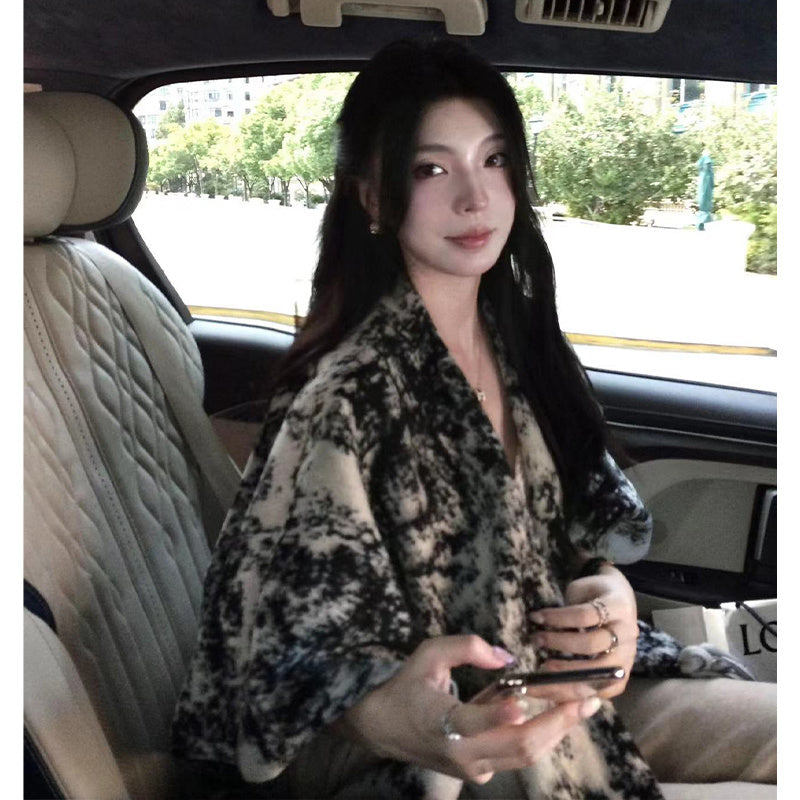 Châle double face avec pour femme, style rétro, automne et hiver, très chaud et confortable