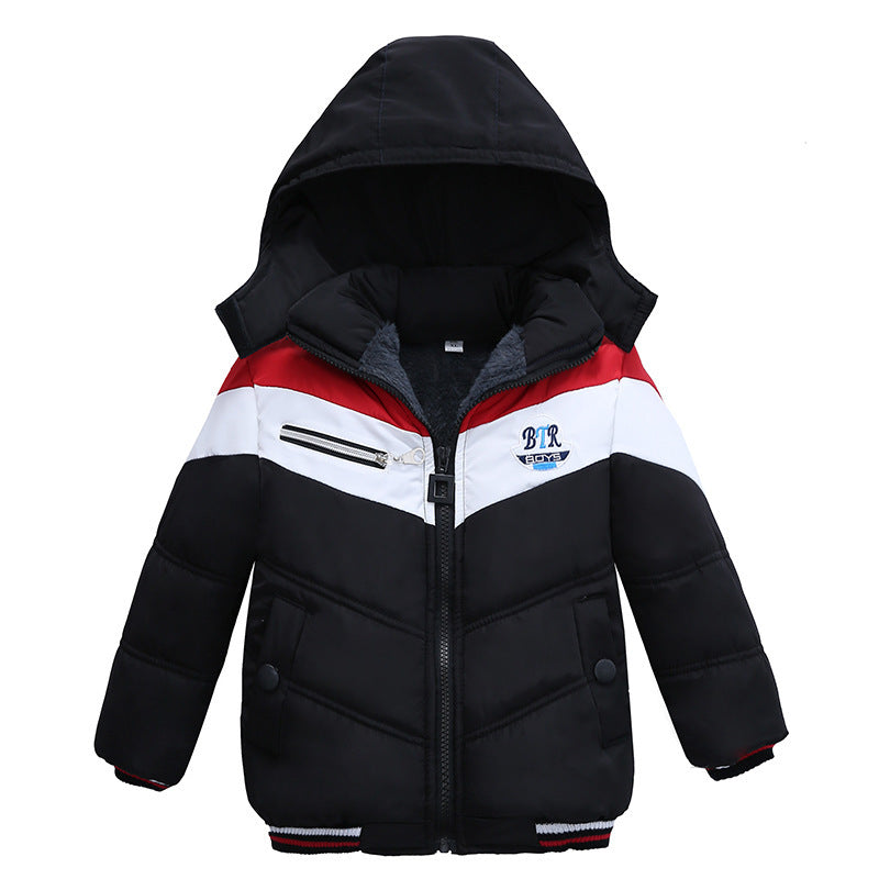 Veste matelassée à capuche et manches longues pour garçon confortable et chaude pour vos mini.
