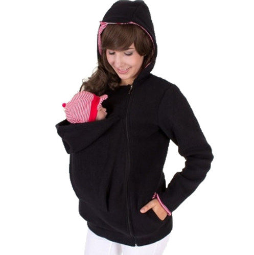 Manteau pull kangourou multifonction trois en un pour maman