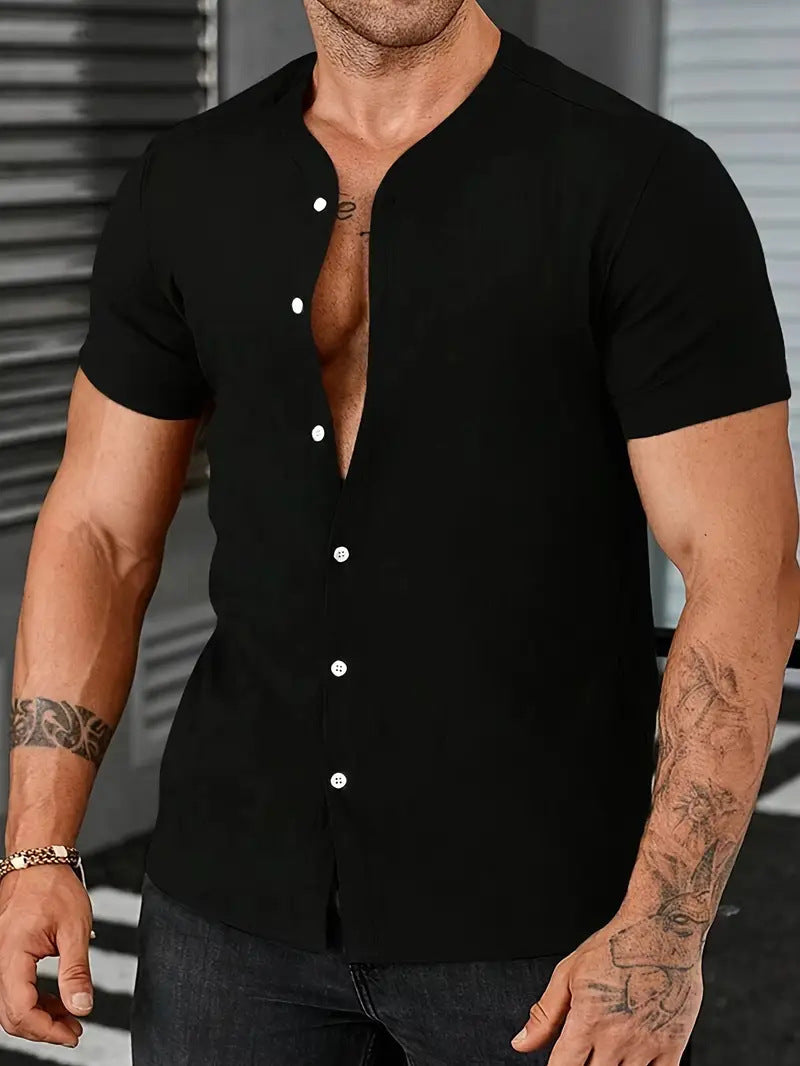 Belle chemise a manche courte pour homme tissu léger