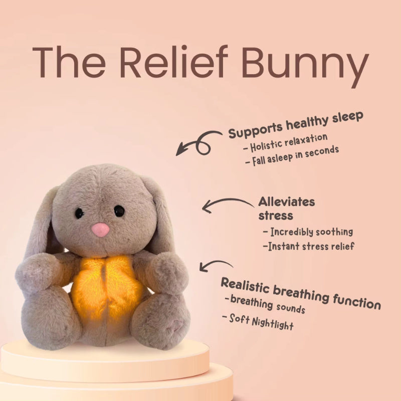 Lapin respirant, jouet apaisant peluche pour soulager l'anxiété et aider vos petits a dormir. Doudou lapin respirant pour nouveau-né et apaiser bébé.