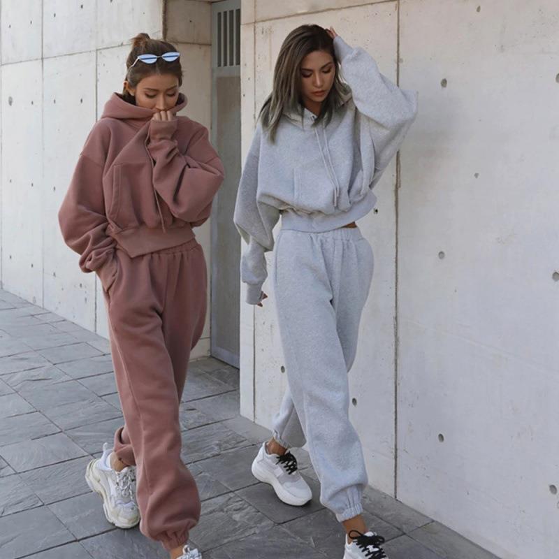 Nouveau style automne et hiver pour femmes, nouveau manteau à capuche décontracté, combinaison de sport