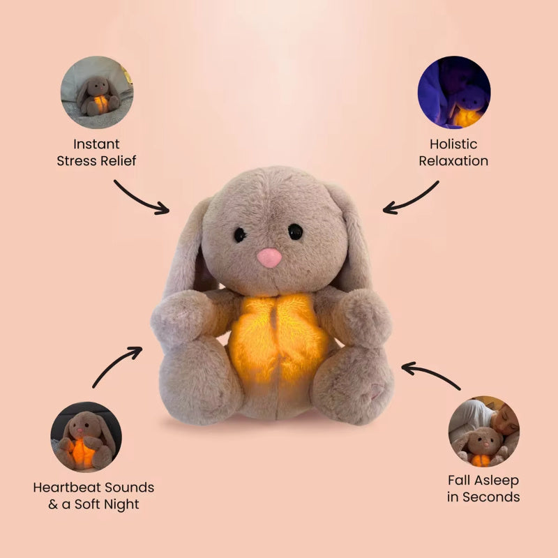 Lapin respirant, jouet apaisant peluche pour soulager l'anxiété et aider vos petits a dormir. Doudou lapin respirant pour nouveau-né et apaiser bébé.