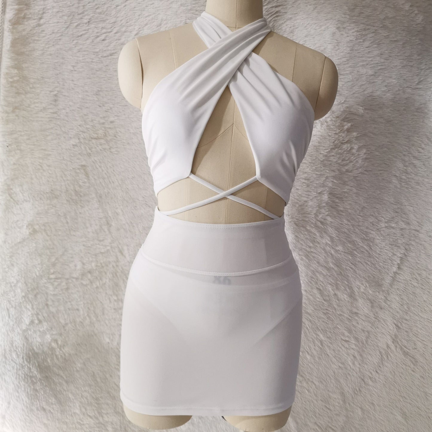 Women's European And American Solid Color Printed Swimsuit Bikini