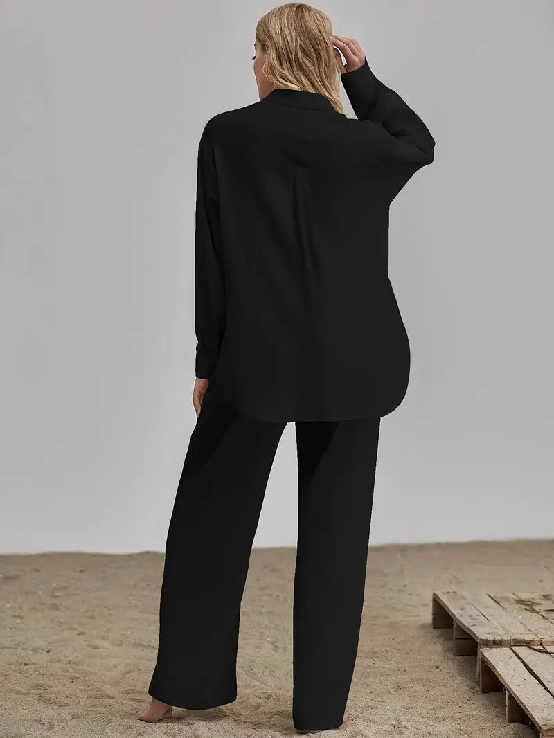 Ensemble chemise et pantalon amples pour femme