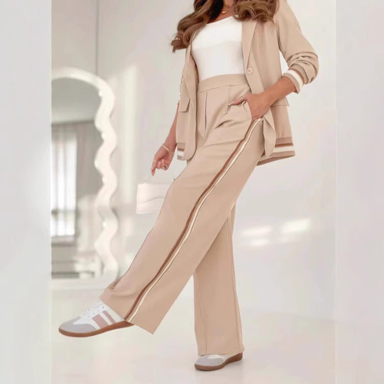 Ensemble 2 pièces pour femme, , manteau, pantalon, revers, manches longues, veste, jambe large, taille haute, tenue parfaite pour toute vos activités. Confortable et magnifique. Lire la description pour choisir votre grandeur. ✨️