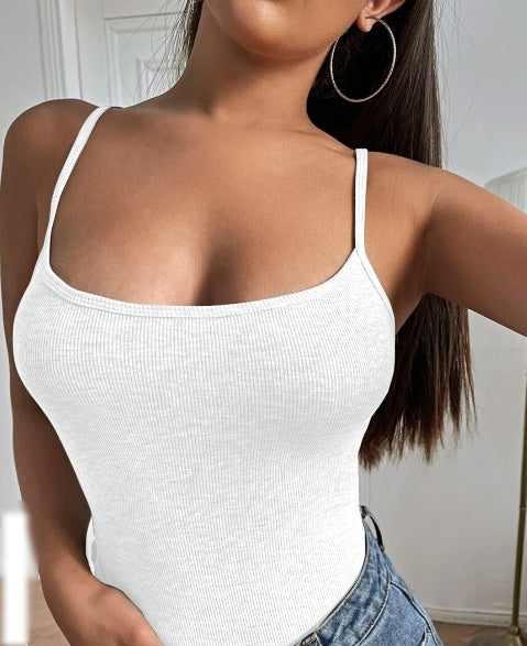 Haut dos nu de couleur unie pour femme