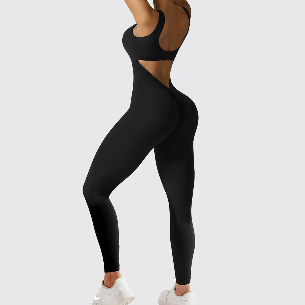 Combinaisons évasées sans manches pour femmes, pantalons longs de fitness et de yoga