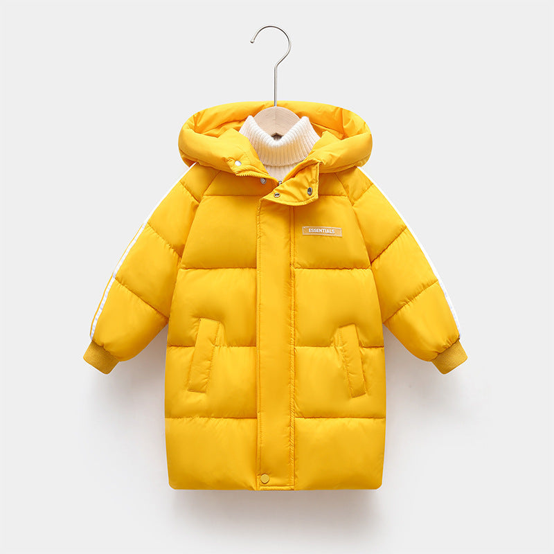 Mid-length Thickened Children's Down And Wadded Jacket