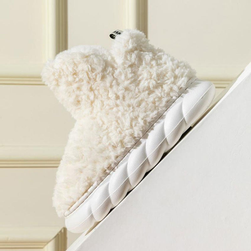 Chaussons d'hiver imperméables à talons pour la maison, à porter à l'intérieur et à l'extérieur, en coton, très confortables