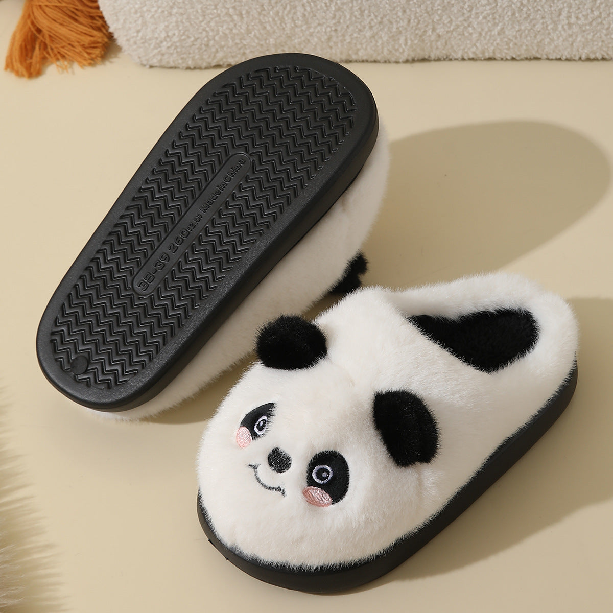Chaussons en coton à motifs de dessins animés pour l'automne et l'hiver, pour la maison et l'intérieur