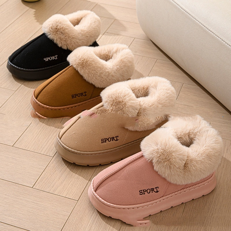 Chaussons confortables et doux pour femmes, chaussures à plateforme antidérapantes avec doublure en fausse fourrure, semelle silencieuse et ajustement confortable pour l'intérieur