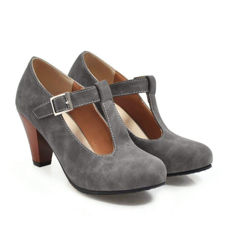 Women's Shoes Spring And Autumn Buckle T-strap