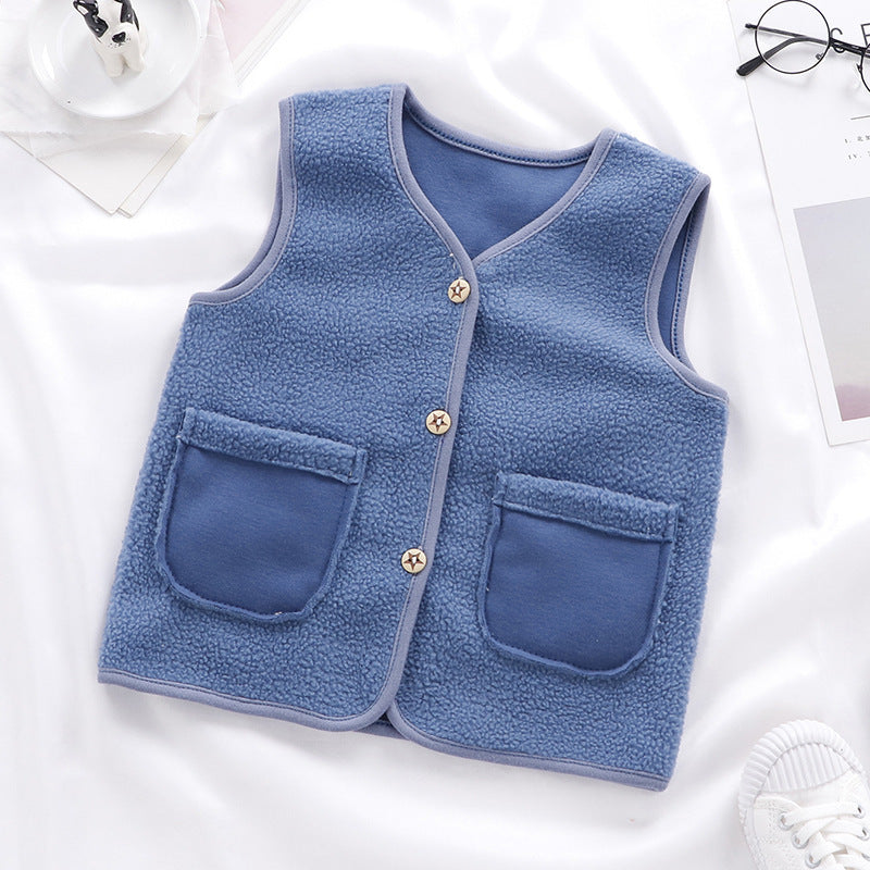 Padded Upper Cardigan To Keep Warm Children's Vest