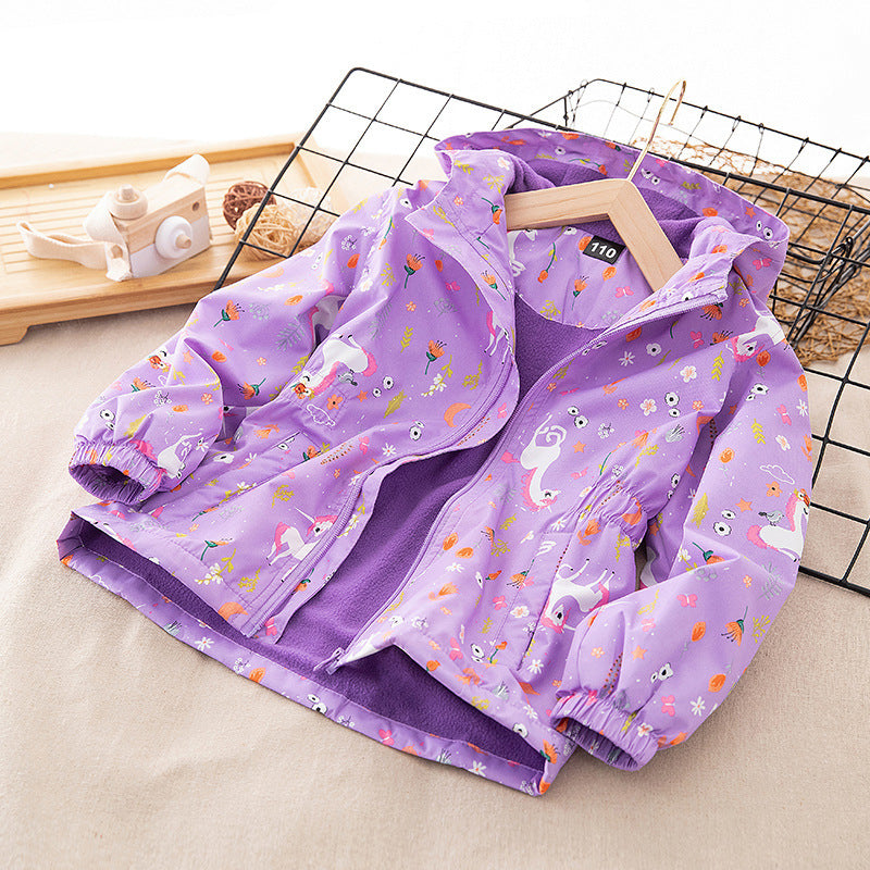 Mid-length Windbreaker Thickened Warmth Jacket Children's Style Jacket