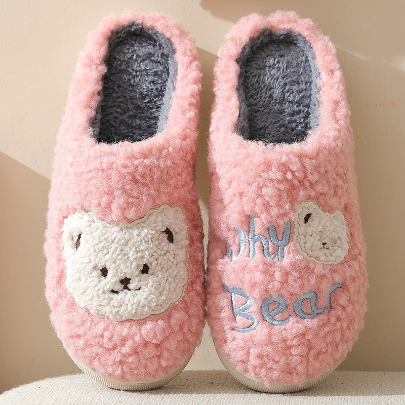 Chaussons d'hiver chauds en forme d'ours pour femmes