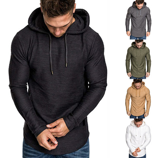 Sweat à capuche décontracté à manches longues pour homme, haut slim, t-shirt de sport