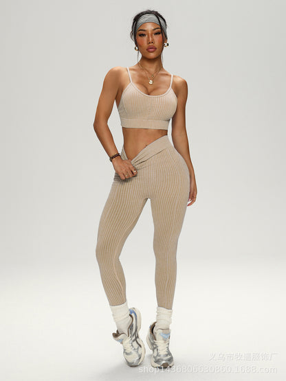 Womens Shock-Proof Seamless Yoga Running Fitness Outfit