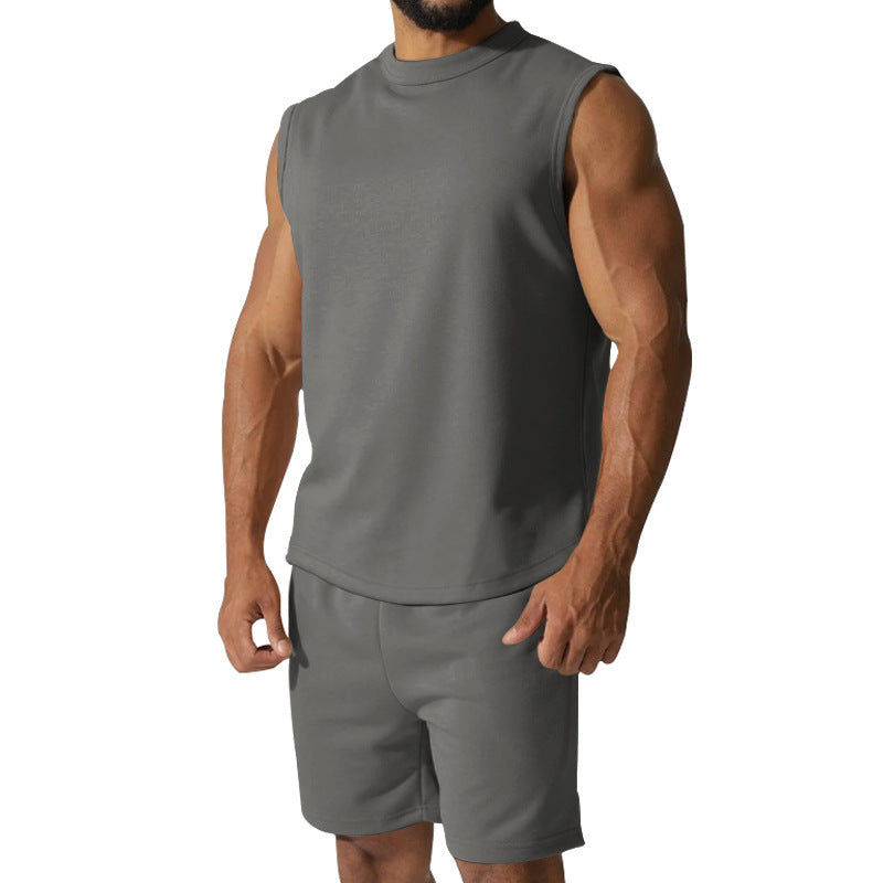 Sleeveless Sports Suit Men's Casual Thin Top Solid Color