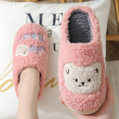 Chaussons d'hiver chauds en forme d'ours pour femmes