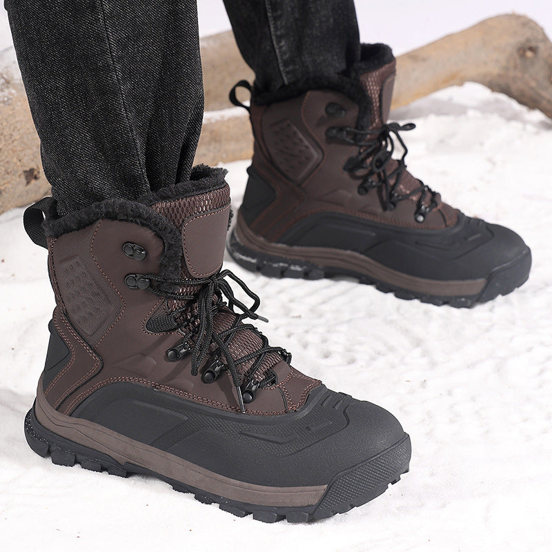 Fleece-lined Warm Plus Size High-top Men's Boots
