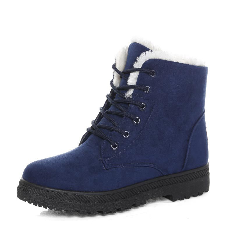 Bottes de neige d'hiver avec bottines en peluche chaudes pour femmes cute et cozy