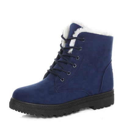 Bottes de neige d'hiver avec bottines en peluche chaudes pour femmes cute et cozy