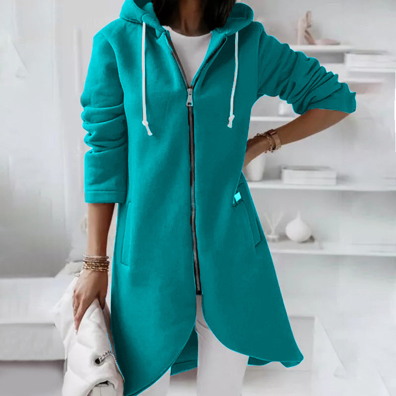 Sweat à capuche zippé à manches longues avec poche tissu léger. Couleur unie pour femme, lire les descriptions sur les articles pour choisir votre grandeur.