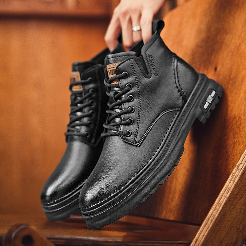 Bottes Martin mi-hautes à semelles épaisses, style rétro, faciles à assortir et décontractées