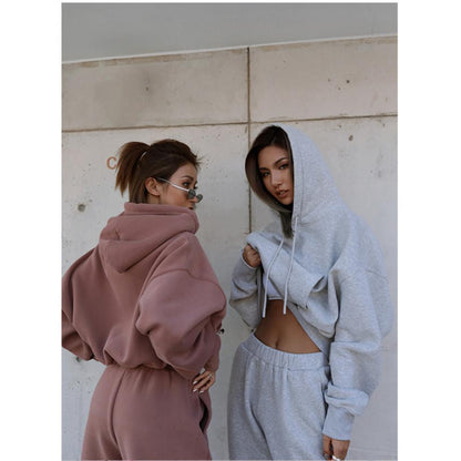 Nouveau style automne et hiver pour femmes, nouveau manteau à capuche décontracté, combinaison de sport