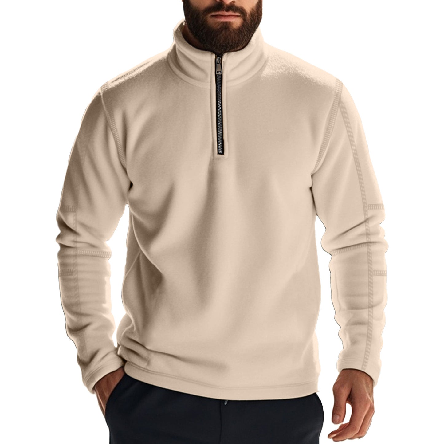 Men's Long Sleeve Solid Color Sweatshirt