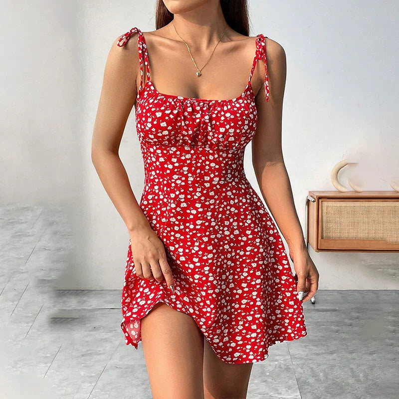 Robe décontractée amincissante de style occidental à coupe trapèze et à taille douce