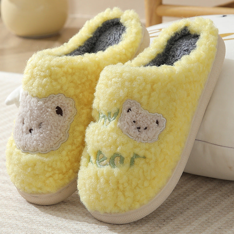 Chaussons d'hiver chauds en forme d'ours pour femmes