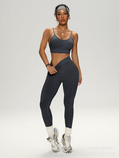 Womens Shock-Proof Seamless Yoga Running Fitness Outfit