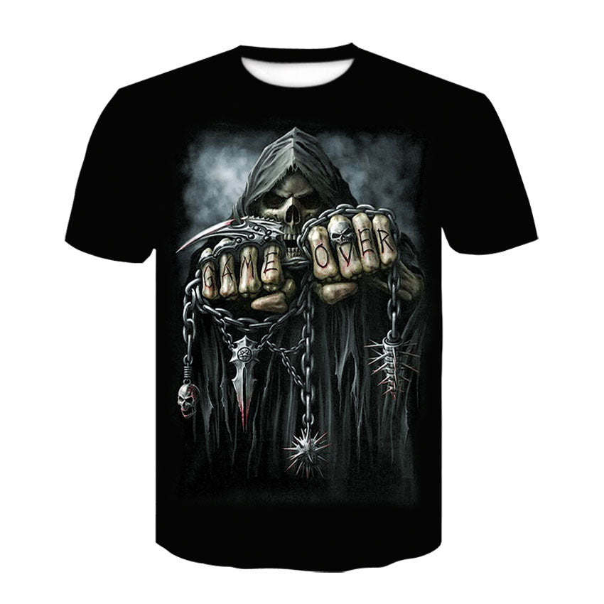 T-shirt tendance à manches courtes pour homme, imprimé numérique 3D