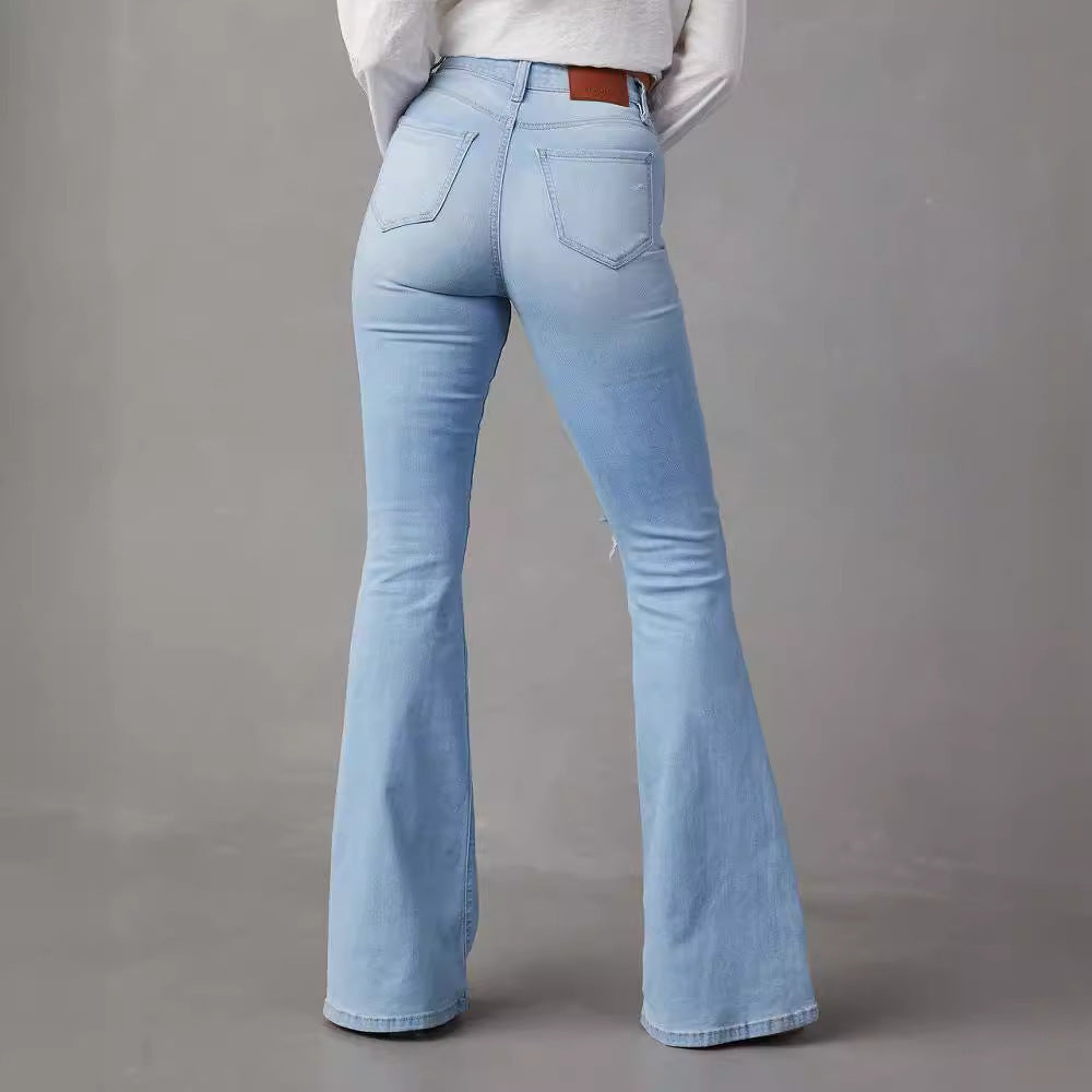 Jean a patte large tendance mode pour femme  un jean qui vous met en valeur. Confortable