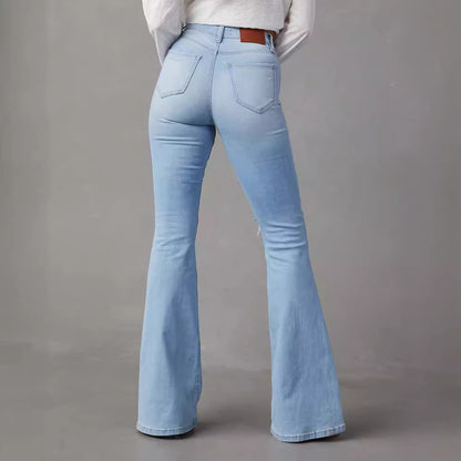 Jean a patte large tendance mode pour femme  un jean qui vous met en valeur. Confortable
