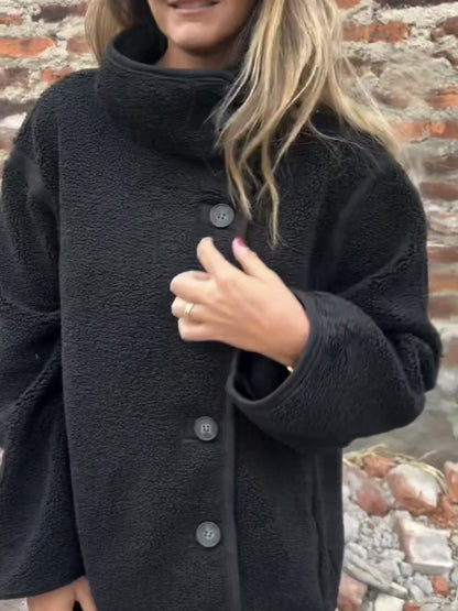 Belle petite veste a bouton en laine mouton , très chaud ! Mode pour femme