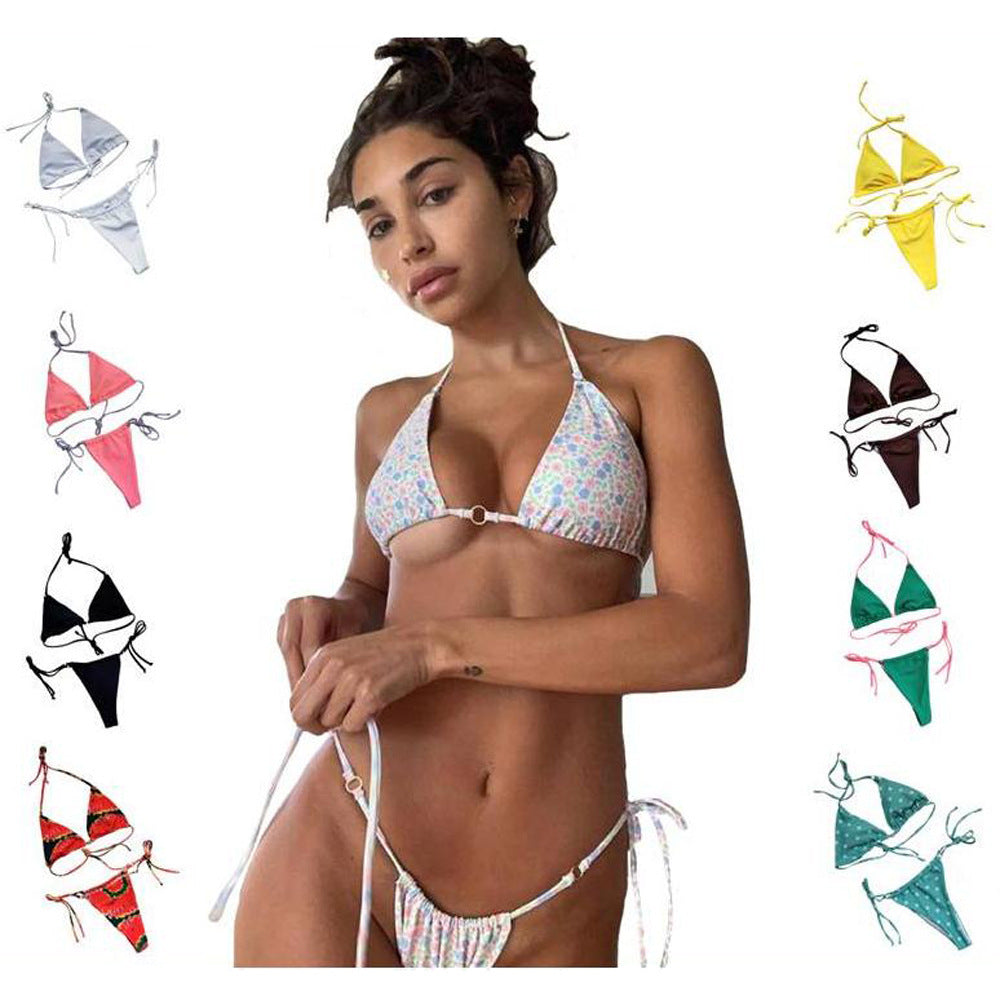 Bikini Solid Color Bikini Ladies Split Swimsuit