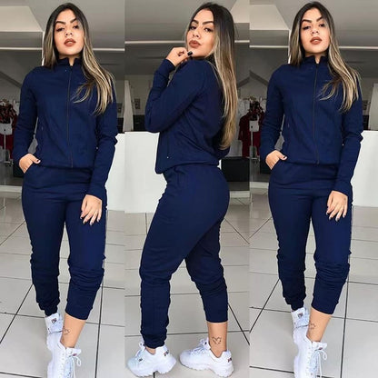 Ensemble deux pièces pour femme, couleur unie, manches longues, pantalon, tenue de sport décontractée bien lire les descriptions pour choisir votre grandeur
