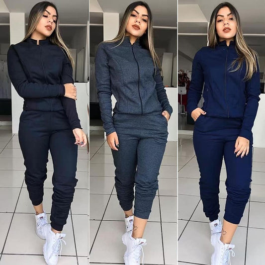 Ensemble deux pièces pour femme, couleur unie, manches longues, pantalon, tenue de sport décontractée bien lire les descriptions pour choisir votre grandeur