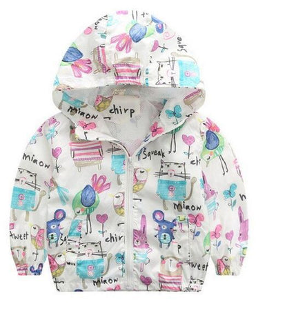 Children'S Jacket Girls Long-Sleeved Jacket Korean Children'S Hooded Windbreaker