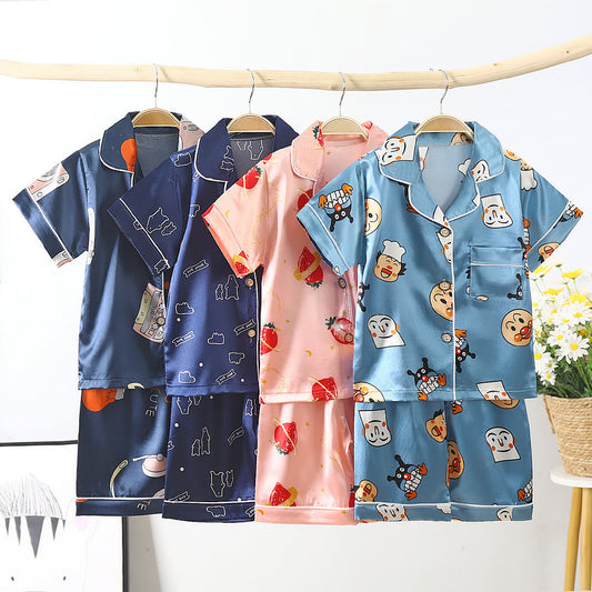 Ensemble de pyjama pour enfants en soie imprimée de dessin animé.bien lire les descriptions sur chaque article pour choisir la bonne grandeur.