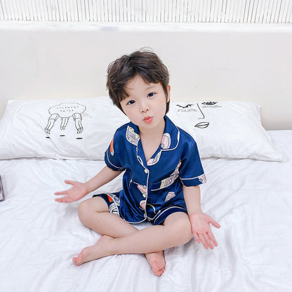 Ensemble de pyjama pour enfants en soie imprimée de dessin animé.bien lire les descriptions sur chaque article pour choisir la bonne grandeur.