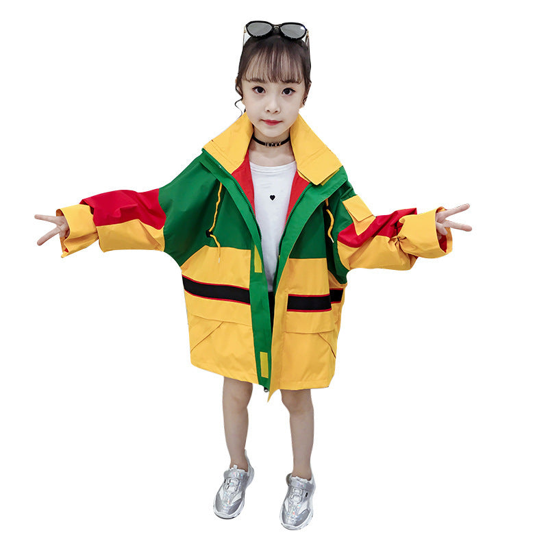 Colorblock Hooded Jacket Windbreaker