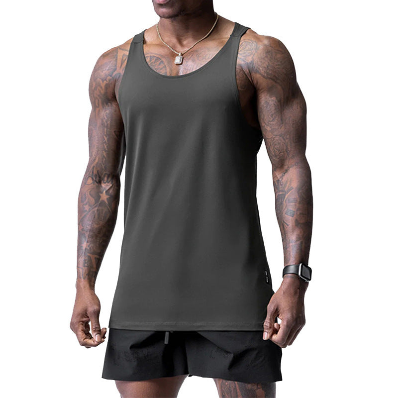 Débardeur de sport imprimé col rond pour homme, grande taille