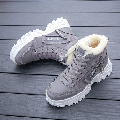 Bottines à plateforme assorties pour l'hiver, vous vouliez une bottines stylée et chaude . Confortable et doublé pour femme.