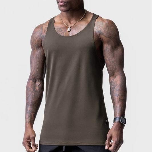 Débardeur de sport imprimé col rond pour homme, grande taille