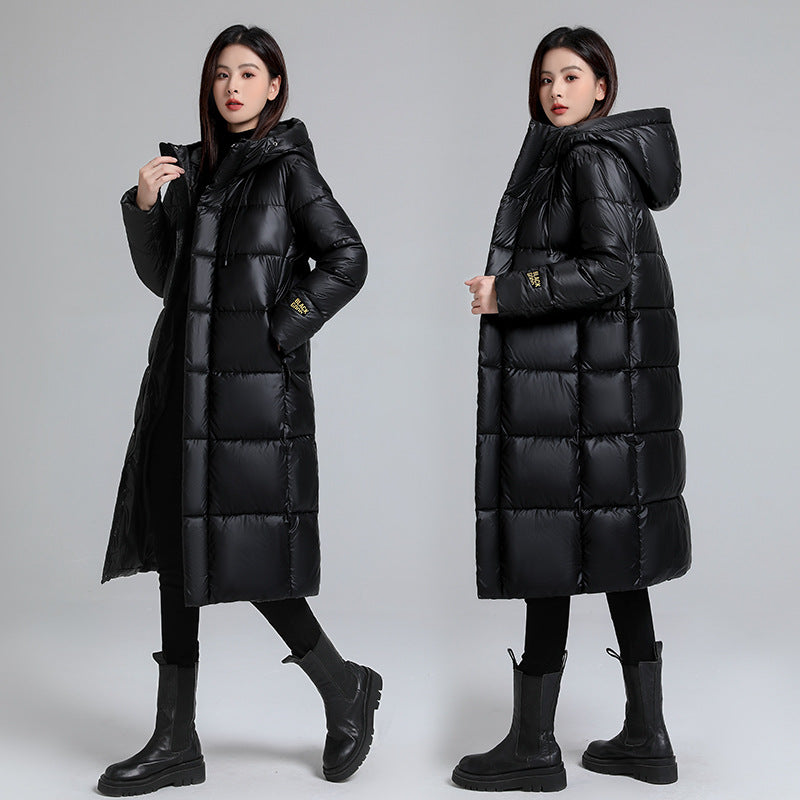 Women's Long Hooded Self-heating Graphene Cotton-padded Jacket